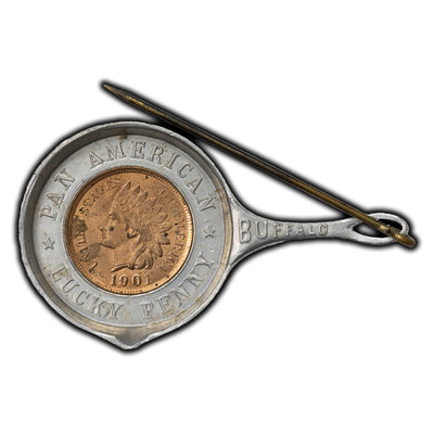 SOLD United States 1901 Indian Head Lucky Penny Buffalo Exposition Encased Pan