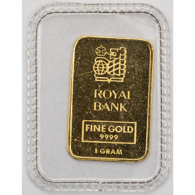 SOLD Johnson Matthey JM RBC Royal Bank 1 Gram .9999 Gold Bar Sealed