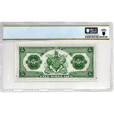 SOLD $5 1935 Royal Bank of Canada Chartered Note CH #630-18-02a - PCGS UNC-65 PPQ