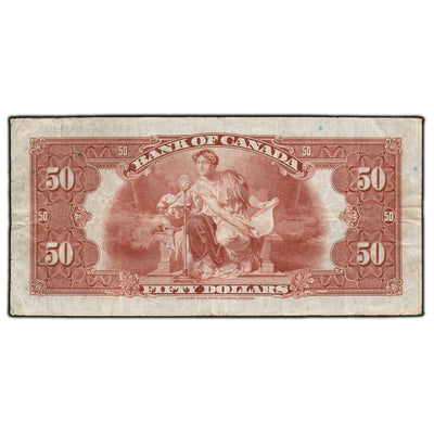 SOLD $50 1935 Bank of Canada Note English Text BC-13 - Very Fine