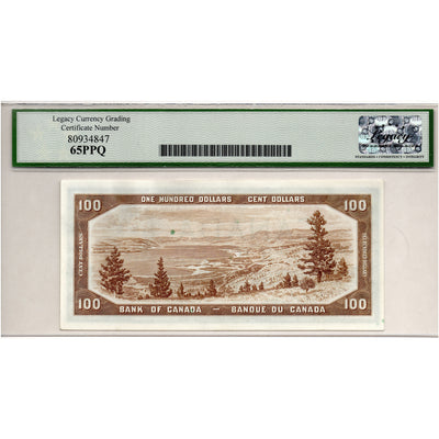 SOLD $100 1954 Bank of Canada Note Beattie-Coyne BC-43a - Legacy Gem UNC-65 PPQ