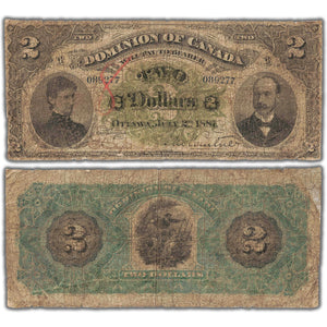 $2 1887 Dominion of Canada Note Courtney Plain DC-11 - Filler