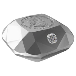 Canada 2024 $50 De Beers Ideal Cushion Diamond Shaped .9999 Fine Silver Coin