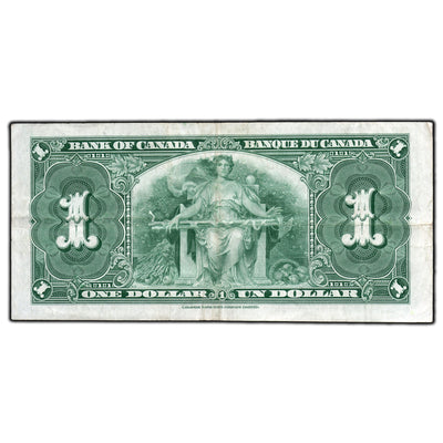 SOLD $1 1937 Bank of Canada Note Coyne-Towers U/N Prefix BC-21d - VF