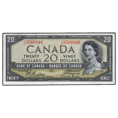 SOLD $20 1954 Bank of Canada Note Devil Face C/E Prefix BC-33b - EF