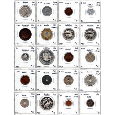 SOLD Lot of 20 World Coin Albania-Cuba - Catalogue $171 - 35% OFF!