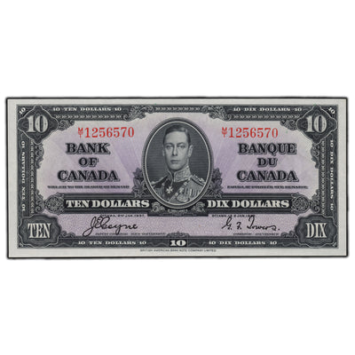 SOLD $10 1937 Bank of Canada Note Tougher M/T Prefix BC-24c - Choice UNC