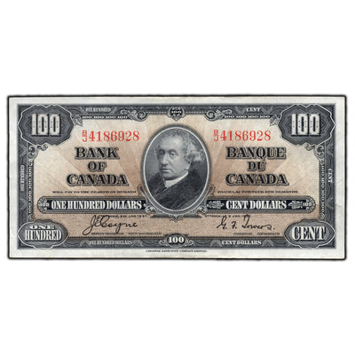 SOLD $100 1937 Bank of Canada Note Coyne-Towers B/J Prefix BC-27c - Very Fine