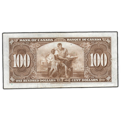 SOLD $100 1937 Bank of Canada Note Coyne-Towers B/J Prefix BC-27c - Very Fine