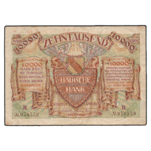 SOLD Germany Badische Bank 1923 10000 Mark Note P #S910
