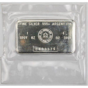 SOLD Royal Canadian Mint RCM Vintage 1oz .999 Fine Silver Bar Sealed