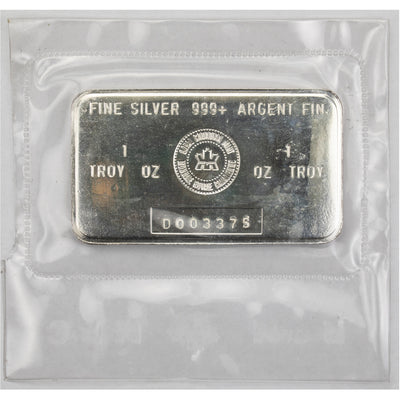 SOLD Royal Canadian Mint RCM Vintage 1oz .999 Fine Silver Bar Sealed
