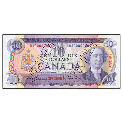 SOLD $10 1971 Bank of Canada Specimen Note BC-49aS - UNC