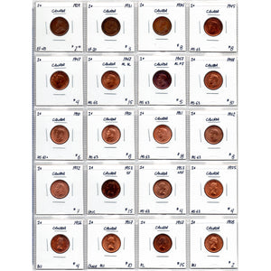 SOLD Lot of 20 Canada 1 Cent Coins 1929-1958 - Trends $176.50 - 30% OFF!