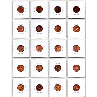 SOLD Lot of 20 Canada 1 Cent Coins 1929-1958 - Trends $176.50 - 30% OFF!