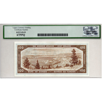SOLD $100 1954 Bank of Canada Note Beattie-Coyne BC-43a - Legacy Gem UNC-67 PPQ