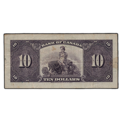 SOLD $10 1935 Bank of Canada Note English Text BC-7 - Fine