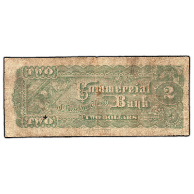 SOLD $2 1888 Commercial Bank of Newfoundland Canada Chartered Note