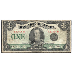 SOLD $1 1923 Dominion of Canada Note Black Seal Series E DC-25o