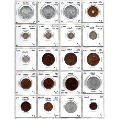 SOLD Lot of 20 World Coins Djibouti-Germany - Catalogue $149 - 35% OFF!