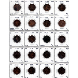 SOLD Lot of 20 Canada Victorian 1 Cent Coins 1876-1901 - Trends $190 - 30% OFF!