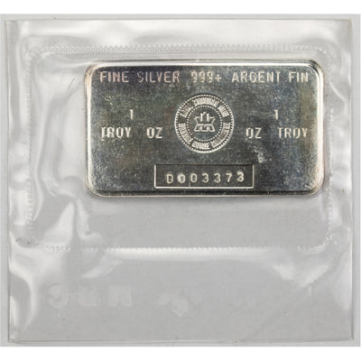 SOLD Royal Canadian Mint RCM Vintage 1oz .999 Fine Silver Bar Sealed