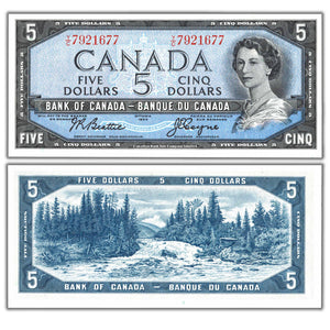 $5 1954 Bank of Canada Note Beattie-Coyne Y/C Prefix BC-39a-i - Choice UNC