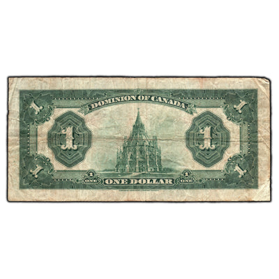 SOLD $1 1923 Dominion of Canada Note Green Seal Series C DC-25j - Fine