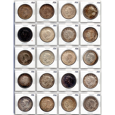 SOLD Lot of 20 Canada 1939 $1 Silver Dollar Coins - Parliament Building Commemorative