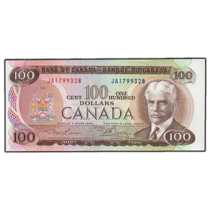 SOLD $100 1975 Bank of Canada Note Lawson-Bouey JA Prefix BC-52a - Choice UNC