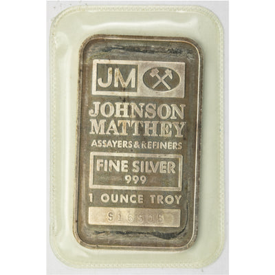 SOLD Johnson Matthey JM Sooter Studios 1oz .999 Fine Silver Bar Sealed - 1st Style