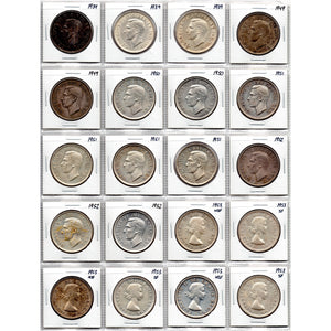 SOLD Lot of 20 Canada 1939-1953 $1 Silver Dollar Coins
