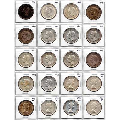 SOLD Lot of 20 Canada 1939-1953 $1 Silver Dollar Coins