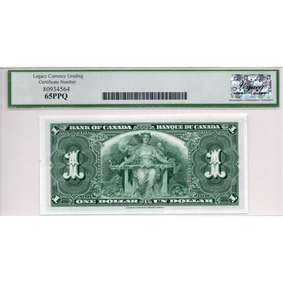 SOLD $1 1937 Bank of Canada Note Coyne-Towers W/N Prefix BC-21d - Legacy UNC-65 PPQ