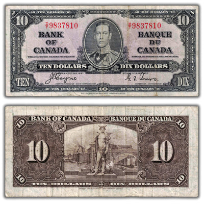 $10 1937 Bank of Canada Note Coyne-Towers D/T Prefix BC-24c