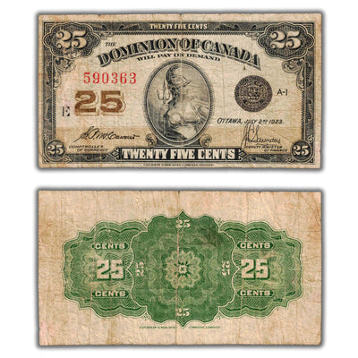 25 Cents 1923 Dominion of Canada Shinplaster Note DC-24c