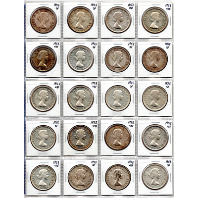 SOLD Lot of 20 Canada 1953 $1 Silver Dollar Coins