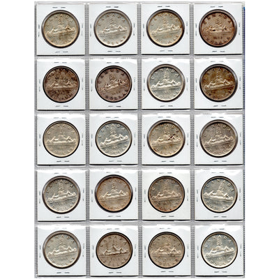 SOLD Lot of 20 Canada 1953 $1 Silver Dollar Coins