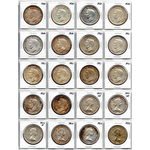 SOLD Lot of 20 Canada 1939-1955 $1 Silver Dollar Coins