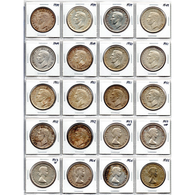 SOLD Lot of 20 Canada 1939-1955 $1 Silver Dollar Coins
