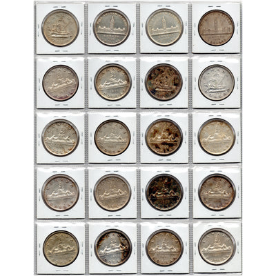 SOLD Lot of 20 Canada 1939-1955 $1 Silver Dollar Coins