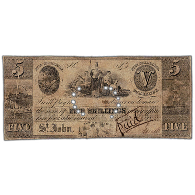 SOLD Benjamin Smith 1835 5 Shillings Scrip Note - Filler