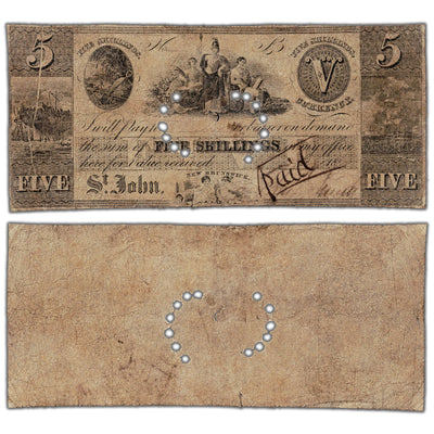 SOLD Benjamin Smith 1835 5 Shillings Scrip Note - Filler