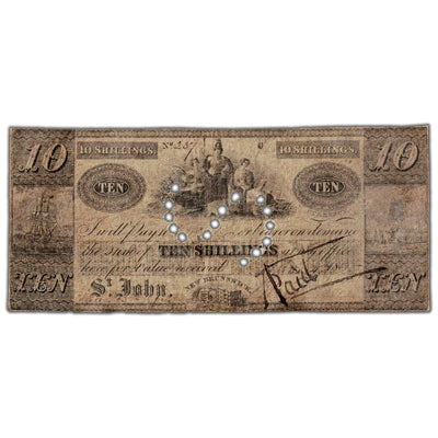 SOLD Benjamin Smith 1835 10 Shillings Scrip Note - Filler