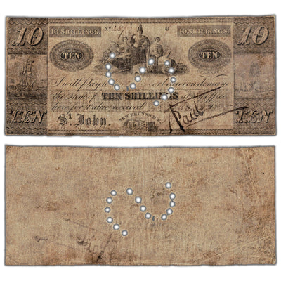 SOLD Benjamin Smith 1835 10 Shillings Scrip Note - Filler