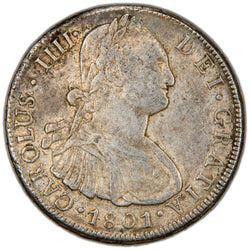Bolivia 1801 PTS PJ 8 Reales Silver Coin