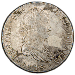 Bolivia 1818 PTS PJ 8 Reales Silver Coin