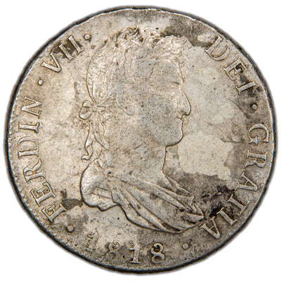 Bolivia 1818 PTS PJ 8 Reales Silver Coin