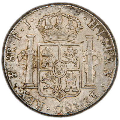 Bolivia 1818 PTS PJ 8 Reales Silver Coin