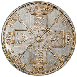 Great Britain 1887 Double Florin Silver Coin